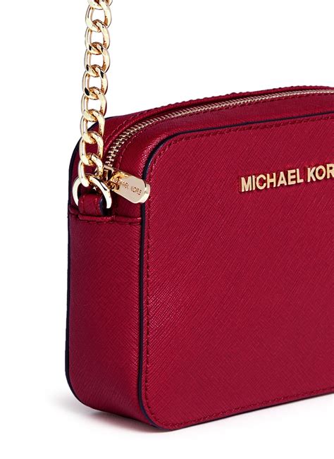 michael kors red jet set crossbody|Michael Kors large jet set.